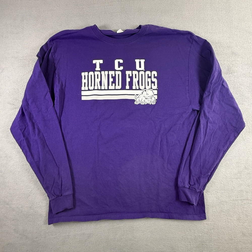 TCU Horned Frogs Men's Purple Long Sleeve T-shirt XL *